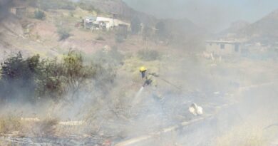 Sofocan incendio de maleza en San Carlos